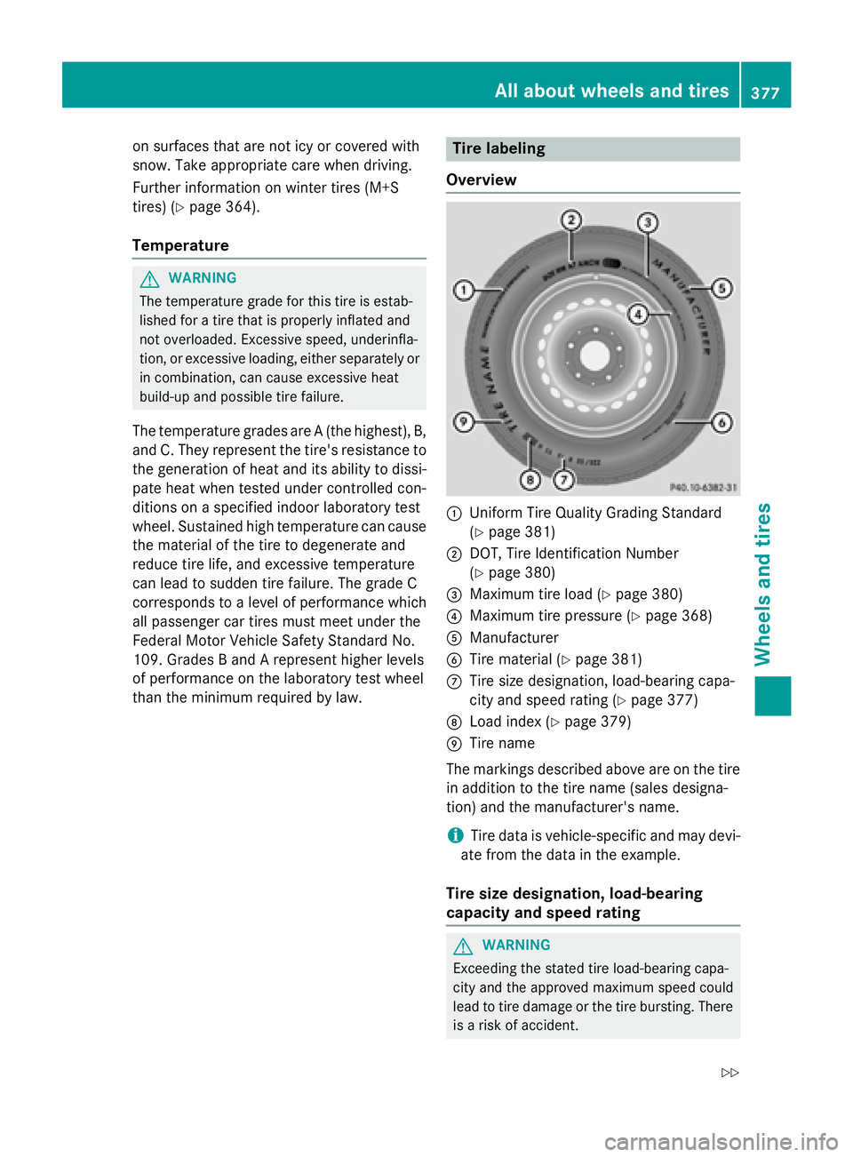 MERCEDES-BENZ S-COUPE 2016 Owners Manual on surfaces that are not icy or covered with
snow. Take appropriate care when driving.
Further information on winter tires (M+S
tires) (
Ypage 364).
Temperature
GWARNING
The temperature grade for this MERCEDES-BENZ S-COUPE 2016 Owners Manual on surfaces that are not icy or covered with
snow. Take appropriate care when driving.
Further information on winter tires (M+S
tires) (
Ypage 364).
Temperature
GWARNING
The temperature grade for this