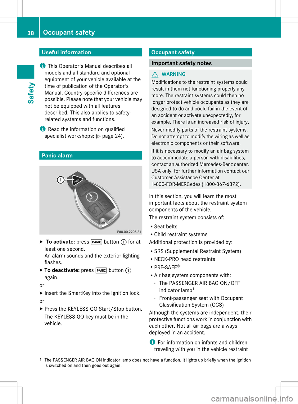 MERCEDES-BENZ SLK-CLASS ROADSTER 2014  Owners Manual Useful information
i This Operator's Manual describes all
models and all standard and optional
equipment of your vehicle available at the
time of publication of the Operator's
Manual. Country-