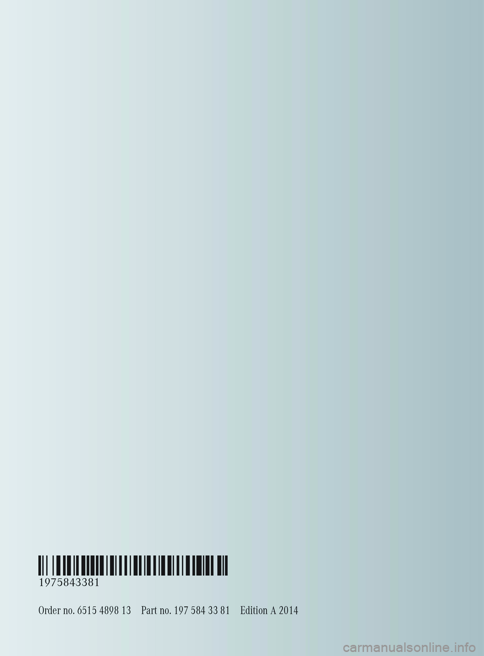 MERCEDES-BENZ SLS AMG COUPE 2014  Owners Manual 