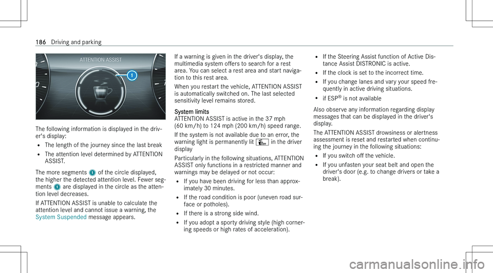 MERCEDES-BENZ C CLASS 2023  Owners Manual �T�h�e� �f�o�l�l�o�w�i�n�g� �i�n�f�o�r�m�a�t�i�o�n� �i�s� �d�i�s�p�l�a�y�e�d� �i�n� �t�h�e� �d�r�i�v�-
�e�r�\b�s� �d�i�s�p�l�a�y�:
�= �T�h�e� �l�e�n�g�t�h� �o�f� �t�h�e� �j�o�u�r�n�e�y� �s�i�n�c�e� �t