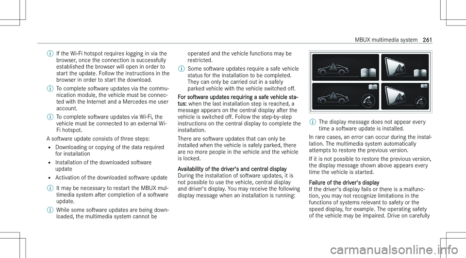 MERCEDES-BENZ C CLASS 2023  Owners Manual �\b�I�f� �t�h�e� �W�i�-�F�i� �h�o�t�s�p�o�t� �r�e�q�u�i�r�e�s� �l�o�g�g�i�n�g� �i�n� �v�i�a� �t�h�e�b�r�o�w�s�e�r�,� �o�n�c�e� �t�h�e� �c�o�n�n�e�c�t�i�o�n� �i�s� �s�u�c�c�e�s�s�f�u�l�l�y
�e�s�t�a�b�l