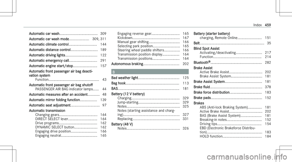 MERCEDES-BENZ C CLASS 2023  Owners Manual �A�u�t�o�m�a�t�i�c� �c�a�r� �w�a�s�h�.�.�.�.�.�.�.�.�.�.�.�.�.�.�.�.�.�.�.�.�.�.�.�.�.�.�.�.�.�.�.�.�.�.�.�.�.�. �3�0�9
�A�u�t�o�m�a�t�i�c� �c�a�r� �w�a�s�h� �m�o�d�e �.�.�.�.�.�.�.�.�.�.�.�.�.�.�.�.�