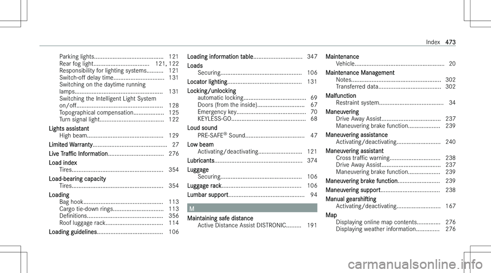 MERCEDES-BENZ C CLASS 2023  Owners Manual �P�a�r�k�i�n�g� �l�i�g�h�t�s�.�.�.�.�.�.�.�.�.�.�.�.�.�.�.�.�.�.�.�.�.�.�.�.�.�.�.�.�.�.�.�.�.�.�.�.�.�.�.�.�. �1�2�1
�R�e�a�r� �f�o�g� �l�i�g�h�t�.�.�.�.�.�.�.�.�.�.�.�.�.�.�.�.�.�.�.�.�.�.�.�.�.�.�.