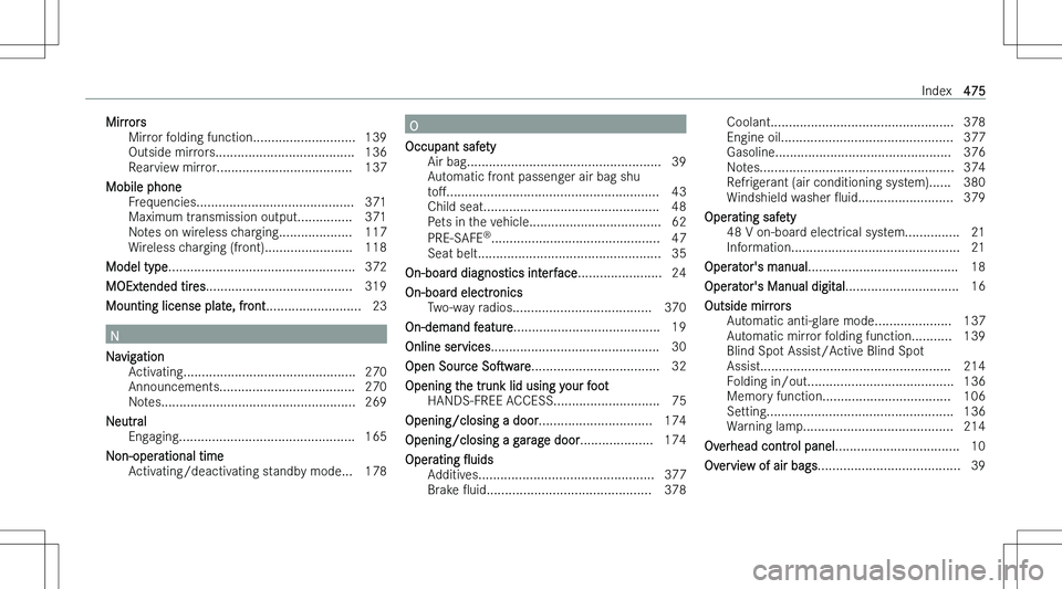 MERCEDES-BENZ C CLASS 2023  Owners Manual �M�i�r�r�o�r�s�M�i�r�r�o�r� �f�o�l�d�i�n�g� �f�u�n�c�t�i�o�n�.�.�.�.�.�.�.�.�.�.�.�.�.�.�.�.�.�.�.�.�.�.�.�.�.�.�.�. �1�3�9
�O�u�t�s�i�d�e� �m�i�r�r�o�r�s�.�.�.�.�.�.�.�.�.�.�.�.�.�.�.�.�.�.�.�.�.�.�.