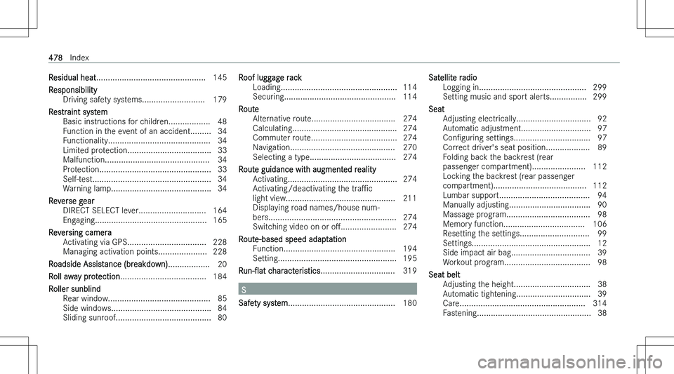 MERCEDES-BENZ C CLASS 2023  Owners Manual �R�e�s�i�d�u�a�l� �h�e�a�t�.�.�.�.�.�.�.�.�.�.�.�.�.�.�.�.�.�.�.�.�.�.�.�.�.�.�.�.�.�.�.�.�.�.�.�.�.�.�.�.�.�.�.�.�.�.�. �1�4�5
�R�e�s�p�o�n�s�i�b�i�l�i�t�y �D�r�i�v�i�n�g� �s�a�f�e�t�y� �s�y�s�t�e�m�