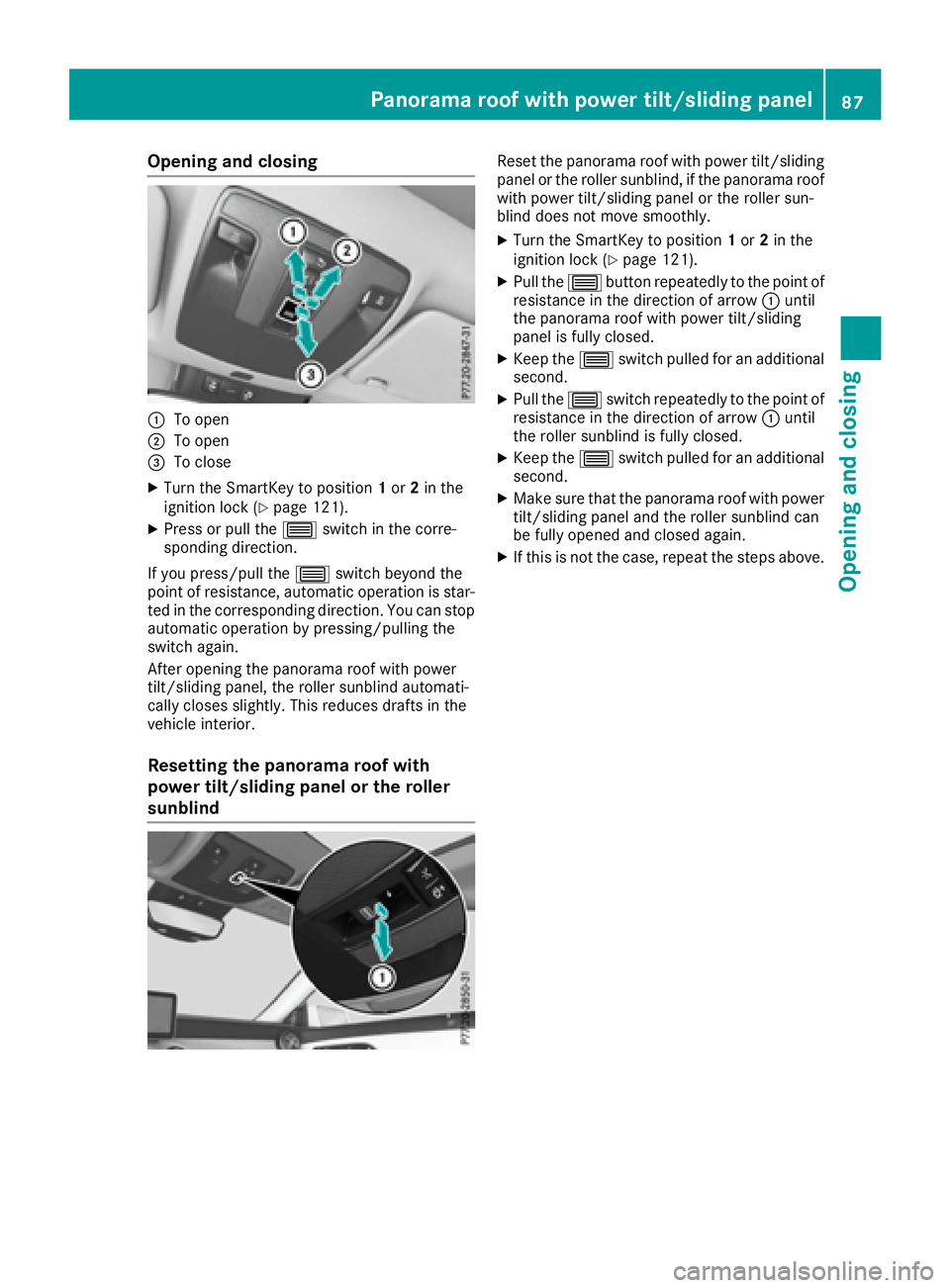 MERCEDES-BENZ CLA 2017  Owners Manual Opening and closing
�C
To open�D
To open�