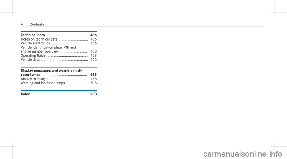 MERCEDES-BENZ CLA 2020  Owners Manual Te
ch nical data.......................................... 456
No teson tech nica lda ta <0011001100110011001100110011001100110011001100110011001100110011
001100110011001100110011001100110011001100110