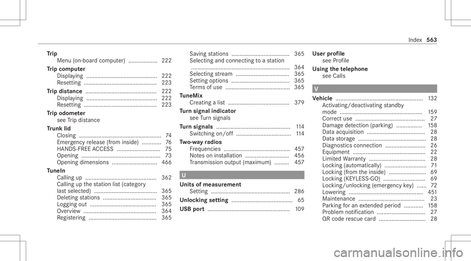 MERCEDES-BENZ CLA 2020 Owners Manual Tr
ip
Menu (on-boar dcom puter) .................. 222
Tr ip com puter
Displa ying............................................ 222
Re settin g...... ....................................... 223
Tr ip d MERCEDES-BENZ CLA 2020 Owners Manual Tr
ip
Menu (on-boar dcom puter) .................. 222
Tr ip com puter
Displa ying............................................ 222
Re settin g...... ....................................... 223
Tr ip d