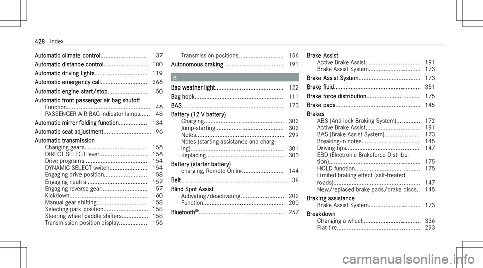 MERCEDES-BENZ E CLASS COUPE 2023  Owners Manual �A�u�t�o�m�a�t�i�c� �c�l�i�m�a�t�e� �c�o�n�t�r�o�l�.�.�.�.�.�.�.�.�.�.�.�.�.�.�.�.�.�.�.�.�.�.�.�.�.�.�.�. �1�3�7
�A�u�t�o�m�a�t�i�c� �d�i�s�t�a�n�c�e� �c�o�n�t�r�o�l �.�.�.�.�.�.�.�.�.�.�.�.�.�.�.�.�