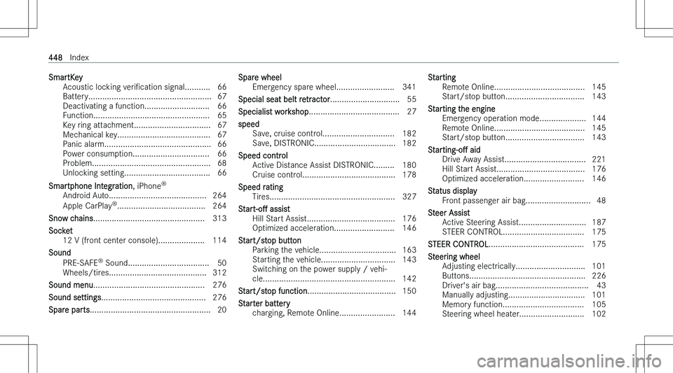 MERCEDES-BENZ E CLASS COUPE 2023  Owners Manual �S�m�a�r�t�K�e�y�A�c�o�u�s�t�i�c� �l�o�c�k�i�n�g�  �v�e�r�iN�c�a�t�i�o�n� �s�i�g�n�a�l�.�.�.�.�.�.�.�.�.�.�. �6�6
�B�a�t�t�e�r�y�.�.�.�.�.�.�.�.�.�.�.�.�.�.�.�.�.�.�.�.�.�.�.�.�.�.�.�.�.�.�.�.�.�.�.�