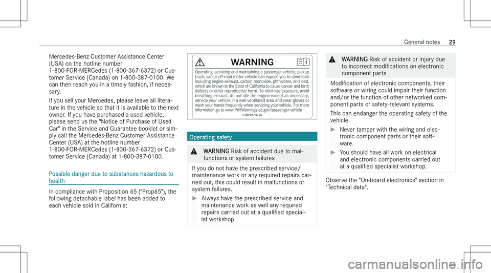 MERCEDES-BENZ EQE 2023  Owners Manual �M�e�r�c�e�d�e�s�-�B�e�n�z� �C�u�s�t�o�m�e�r� �A�s�s�i�s�t�a�n�c�e� �C�e�n�t�e�r�(�U�S�A�)� �o�n� �t�h�e� �h�o�t�l�i�n�e� �n�u�m�b�e�r
�1�-�8�0�0�-�F�O�R�-�M�E�R�C�e�d�e�s� �(�1�-�8�0�0�-�3�6�7�-�6�3�