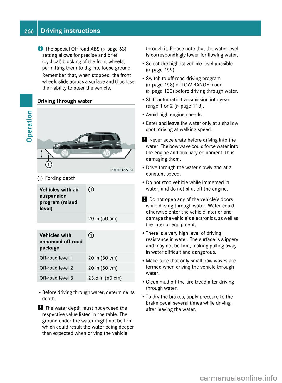 MERCEDES-BENZ GL 2010 Owners Manual iThe special Off-road ABS (Y page 63)
setting allows for precise and brief
(cyclical) blocking of the front wheels,
permitting them to dig into loose ground.
Remember that, when stopped, the front
whe MERCEDES-BENZ GL 2010 Owners Manual iThe special Off-road ABS (Y page 63)
setting allows for precise and brief
(cyclical) blocking of the front wheels,
permitting them to dig into loose ground.
Remember that, when stopped, the front
whe