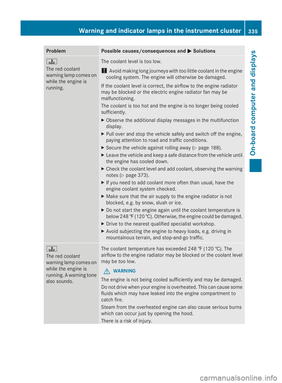 MERCEDES-BENZ GL 2014  Owners Manual ProblemPossible causes/consequences and�P�PSolutions
�