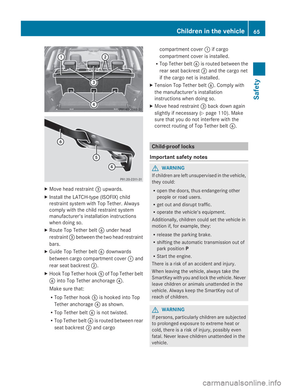MERCEDES-BENZ GL 2014  Owners Manual XMove head restraint�