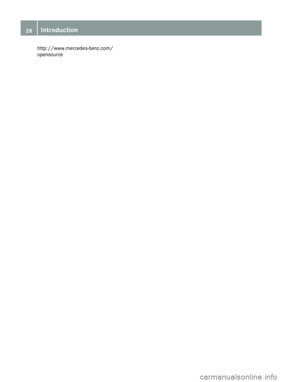 MERCEDES-BENZ GLA 2016  Owners Manual http://www.mercedes-benz.com/
opensource28
Introduction 