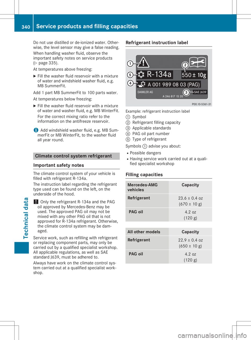 MERCEDES-BENZ GLA 2020  Owners Manual Do
not usedisti lled orde-io nize dwa ter. Othe r-
wi se, the level sen sor maygi ve afa lse rea ding.
Wh enhandl ing washe rflu id,ob ser vethe
imp orta ntsafety note son servicepro ducts
(Y page 335