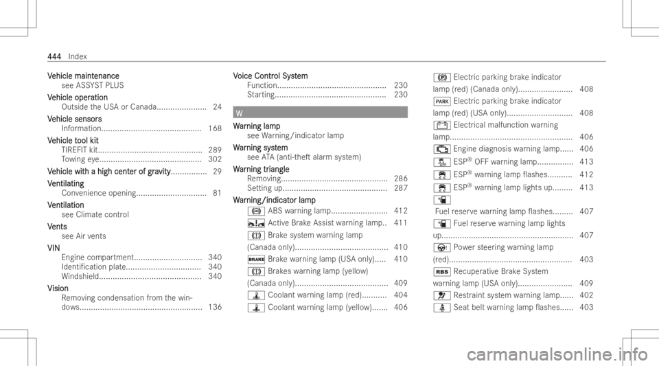 MERCEDES-BENZ GLA 2022 Owners Manual VV
ehicle maint ehicle
maintenance enance
see ASSYSTPL US
V V
ehi cle ope r ehi
cle ope rati on ati
on
Outs idetheUS Aor Canada ......................24
V V
ehicle sensor s ehicle
sensor s
Inf ormatio MERCEDES-BENZ GLA 2022 Owners Manual VV
ehicle maint ehicle
maintenance enance
see ASSYSTPL US
V V
ehi cle ope r ehi
cle ope rati on ati
on
Outs idetheUS Aor Canada ......................24
V V
ehicle sensor s ehicle
sensor s
Inf ormatio