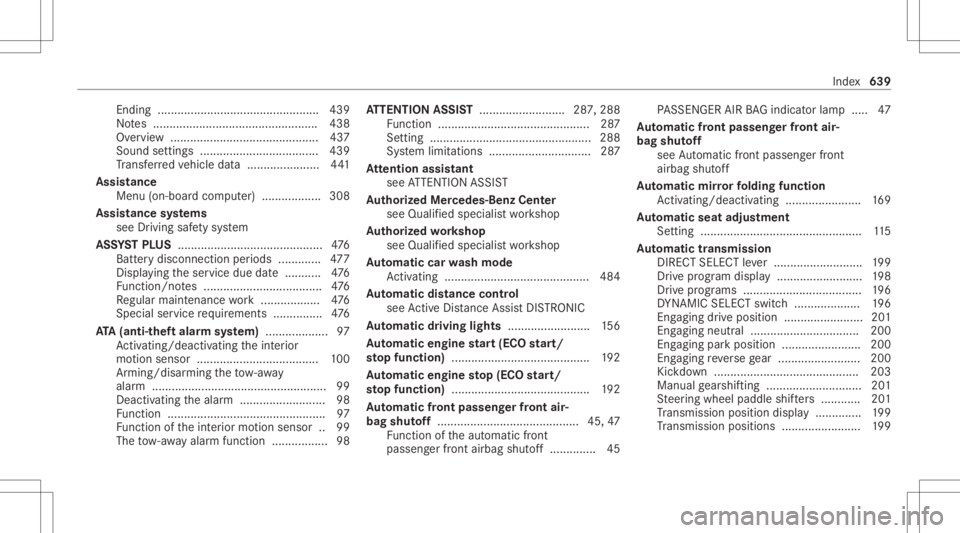MERCEDES-BENZ GLS 2020  Owners Manual Endi
ng............ .....................................439
No tes .................................................. 438
Ov ervie w ......... ................................. ... 437
Sound settin g