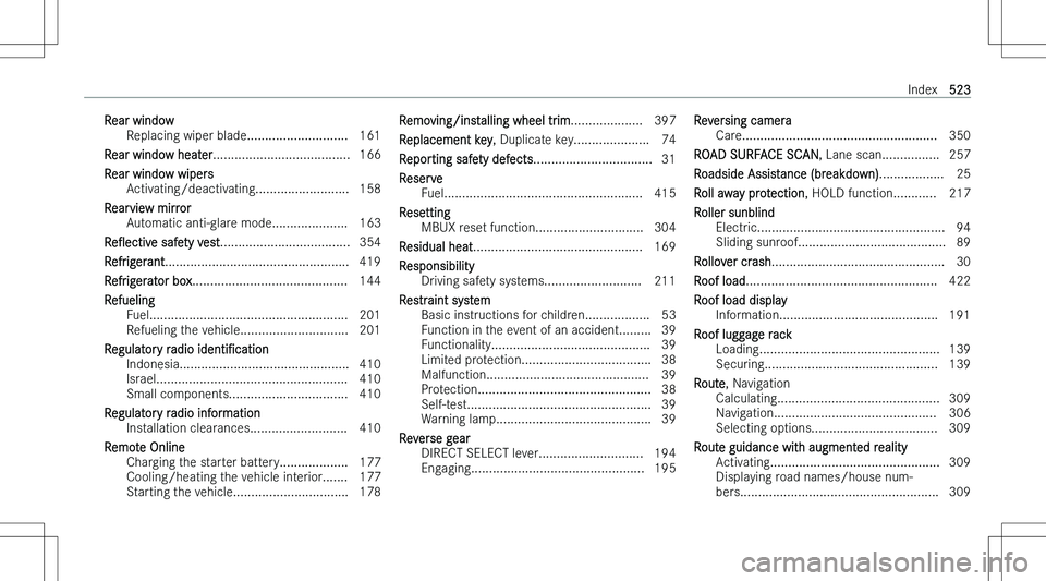 MERCEDES-BENZ GLS 2023  Owners Manual �R�e�a�r� �w�i�n�d�o�w�R�e�p�l�a�c�i�n�g� �w�i�p�e�r� �b�l�a�d�e�.�.�.�.�.�.�.�.�.�.�.�.�.�.�.�.�.�.�.�.�.�.�.�.�.�.�.�. �1�6�1
�R�e�a�r� �w�i�n�d�o�w� �h�e�a�t�e�r �.�.�.�.�.�.�.�.�.�.�.�.�.�.�.�.�.�