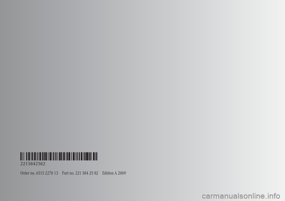MERCEDES-BENZ S CLASS 2009  Owners Manual 