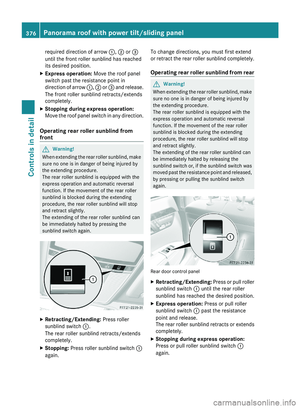 MERCEDES-BENZ S CLASS 2010  Owners Manual required direction of arrow \000F, \000G or \000