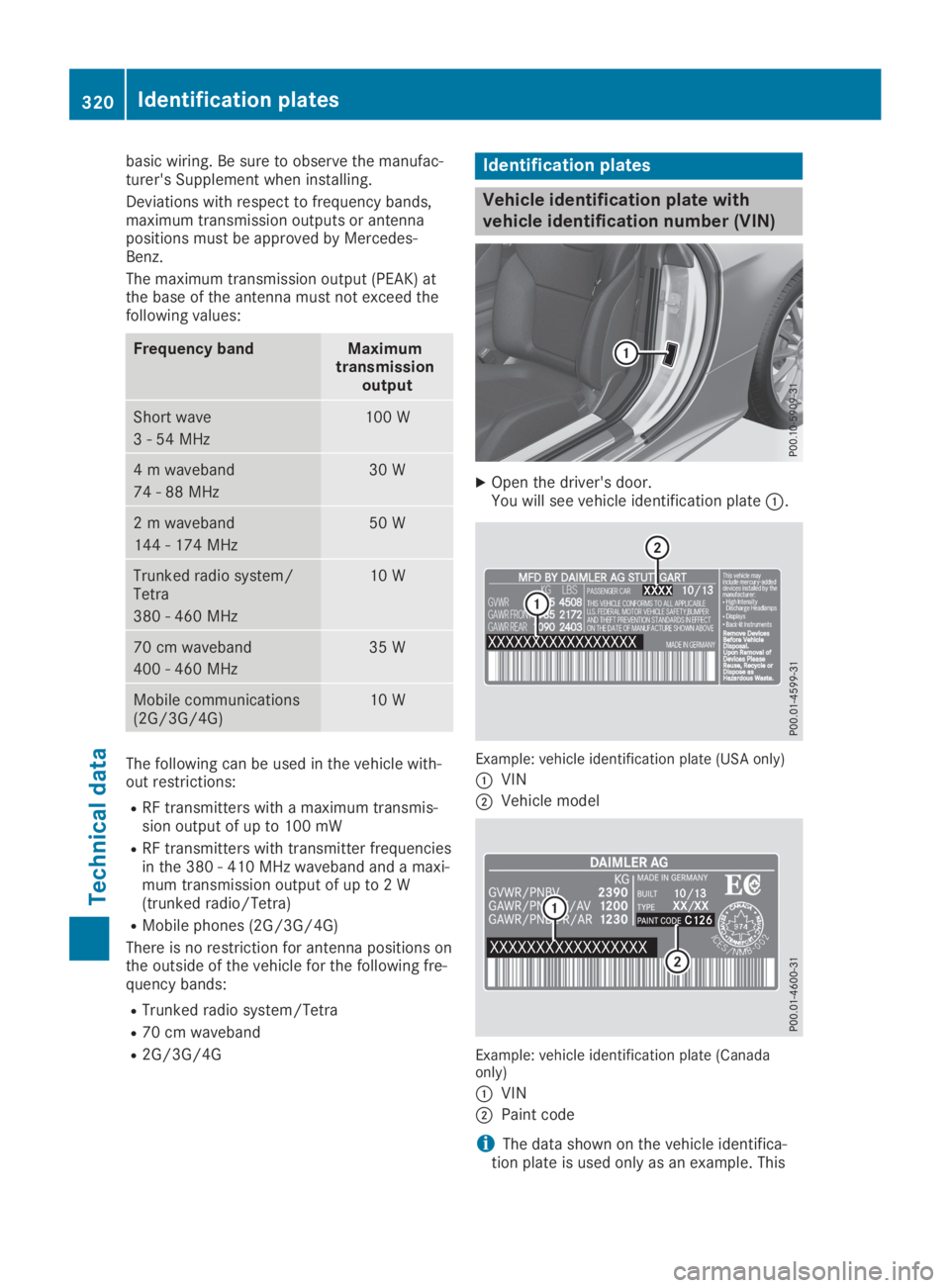 MERCEDES-BENZ SL CLASS 2019 Owners Manual basic wiring. Be sure to observe the manufac-turer's Supplement when installing.
Deviations with respect to frequency bands,maximum transmission outputs or antennapositions must be approved by Mer MERCEDES-BENZ SL CLASS 2019 Owners Manual basic wiring. Be sure to observe the manufac-turer's Supplement when installing.
Deviations with respect to frequency bands,maximum transmission outputs or antennapositions must be approved by Mer