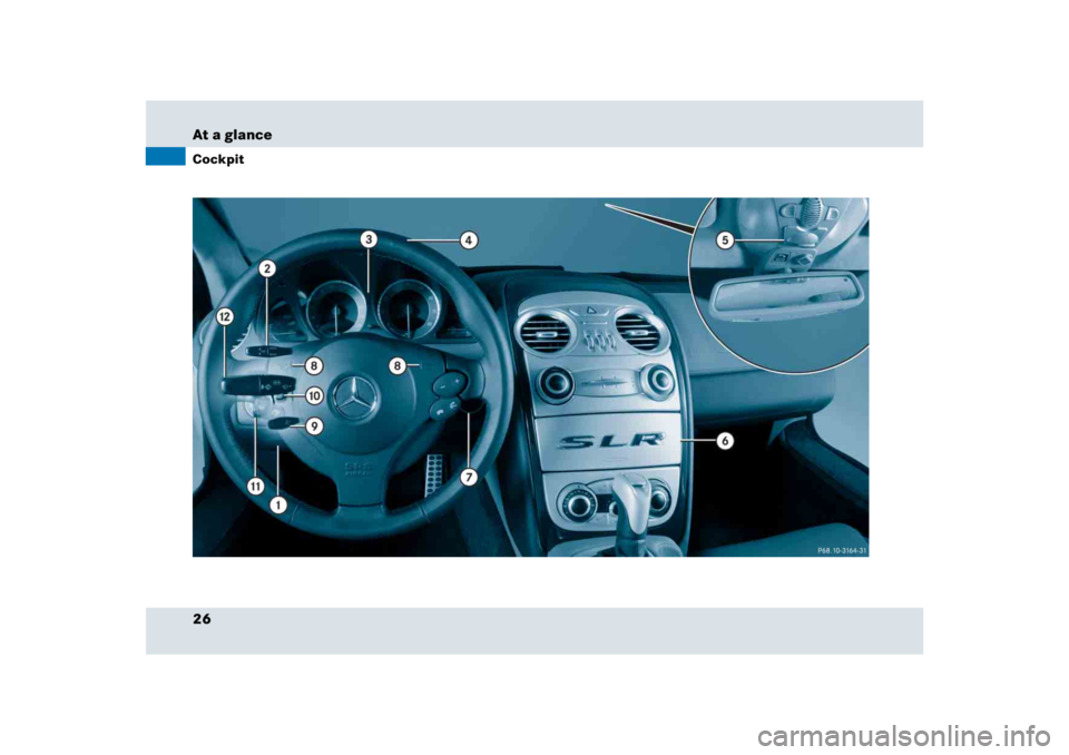MERCEDES-BENZ SLR CLASS 2005  Owners Manual 26 At a glanceCockpit 