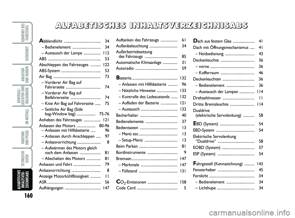 Abarth 500 2012 Betriebsanleitung (in German) Auftanken des Fahrzeugs .................. 61
Außenbeleuchtung .............................. 34
Außerbetriebsetzung
des Fahrzeugs ...................................85
Automatische Klimaanlage ... Abarth 500 2012 Betriebsanleitung (in German) Auftanken des Fahrzeugs .................. 61
Außenbeleuchtung .............................. 34
Außerbetriebsetzung
des Fahrzeugs ...................................85
Automatische Klimaanlage ...
