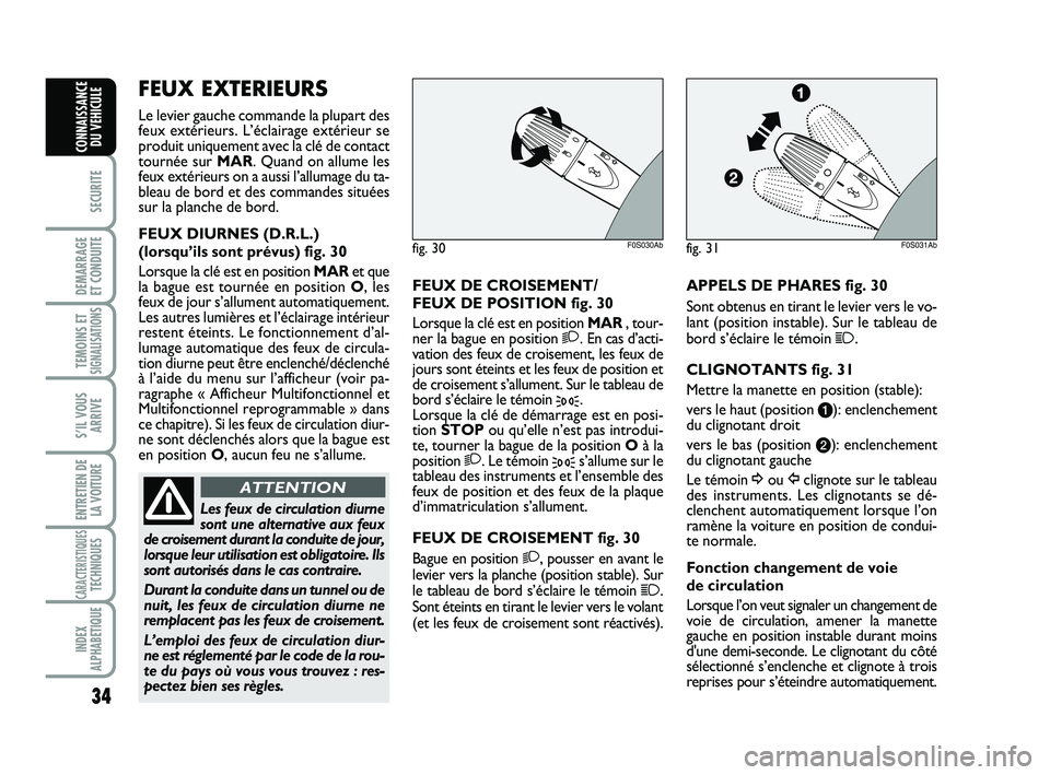 Abarth 500 2009 Notice dentretien (in French) 34
SECURITE
DEMARRAGE
ET CONDUITE
TEMOINS ETSIGNALISATION
S
S’IL VOUS
ARRIVE
ENTRETIEN DE
LA VOITURE
CARACTERISTIQUESTECHNIQUES
INDEX
ALPHABETIQUE
CONNAISSANCE
DU VEHICULE
FEUX DE CROISEMENT/
FEUX Abarth 500 2009 Notice dentretien (in French) 34
SECURITE
DEMARRAGE
ET CONDUITE
TEMOINS ETSIGNALISATION
S
S’IL VOUS
ARRIVE
ENTRETIEN DE
LA VOITURE
CARACTERISTIQUESTECHNIQUES
INDEX
ALPHABETIQUE
CONNAISSANCE
DU VEHICULE
FEUX DE CROISEMENT/
FEUX
