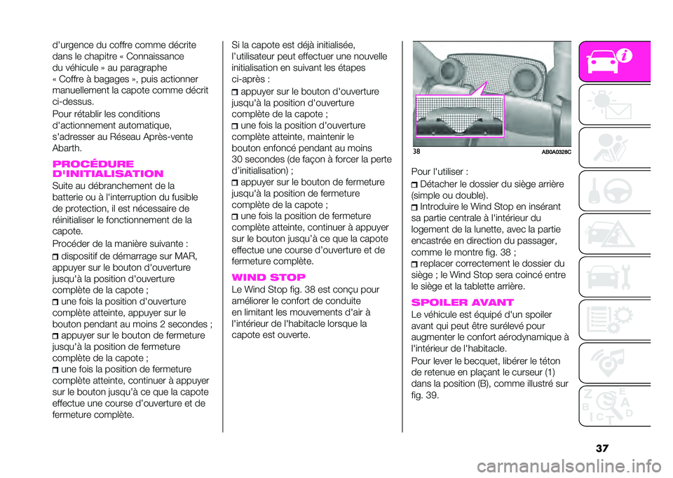 Abarth 500 2021  Notice dentretien (in French) �������!��
�� �� ������ ����� �����
��
���
� �	� �����
��� �V �(��
�
��
����
��
�� ����
���	� �W �� �����!�����
�V �(����� �# ��