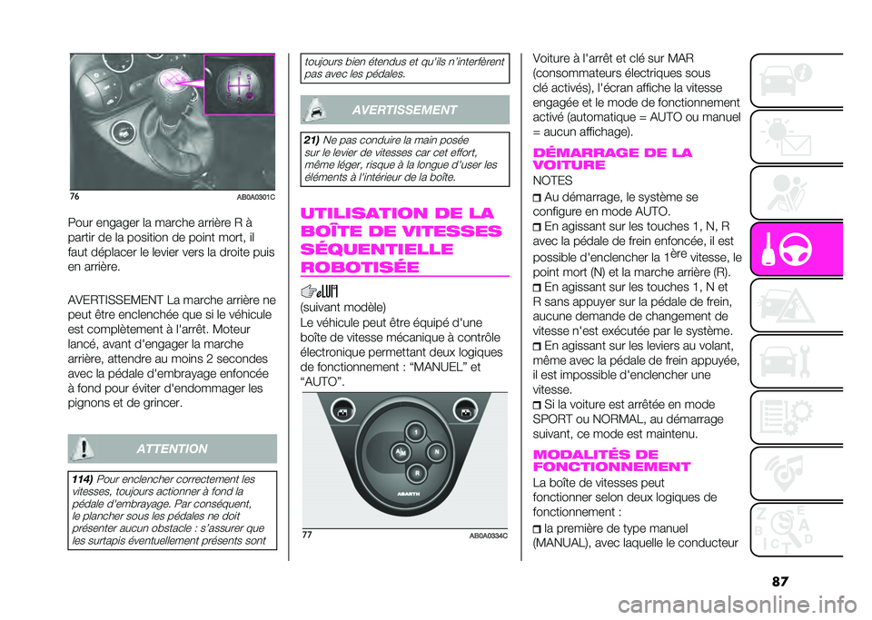 Abarth 500 2021  Notice dentretien (in French) �	���
��2�<��<�=�<�?�
�8��� ��
�!��!�� �	� ������ ����
��� �, �#
�����
� �� �	� ����
��
��
 �� ���
�
� �����" �
�	
���� ����	���� �	� �	��