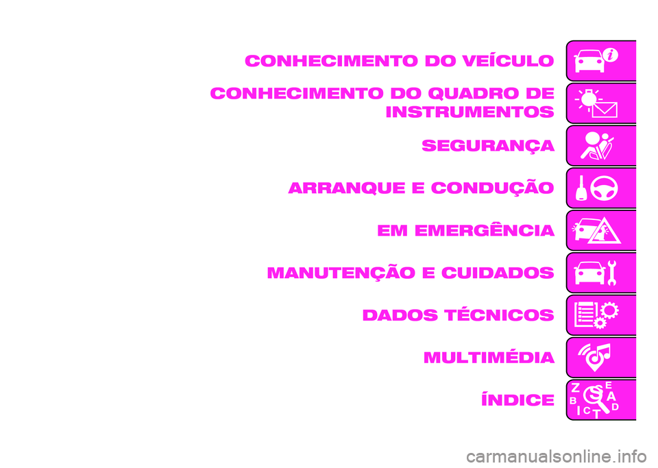 Abarth 500 2021  Manual de Uso e Manutenção (in Portuguese) �����������
� �� �������
�����������
� �� ���	��� �� ����
������
��
������	���	
�	���	���� � ��������
�� ����������	
