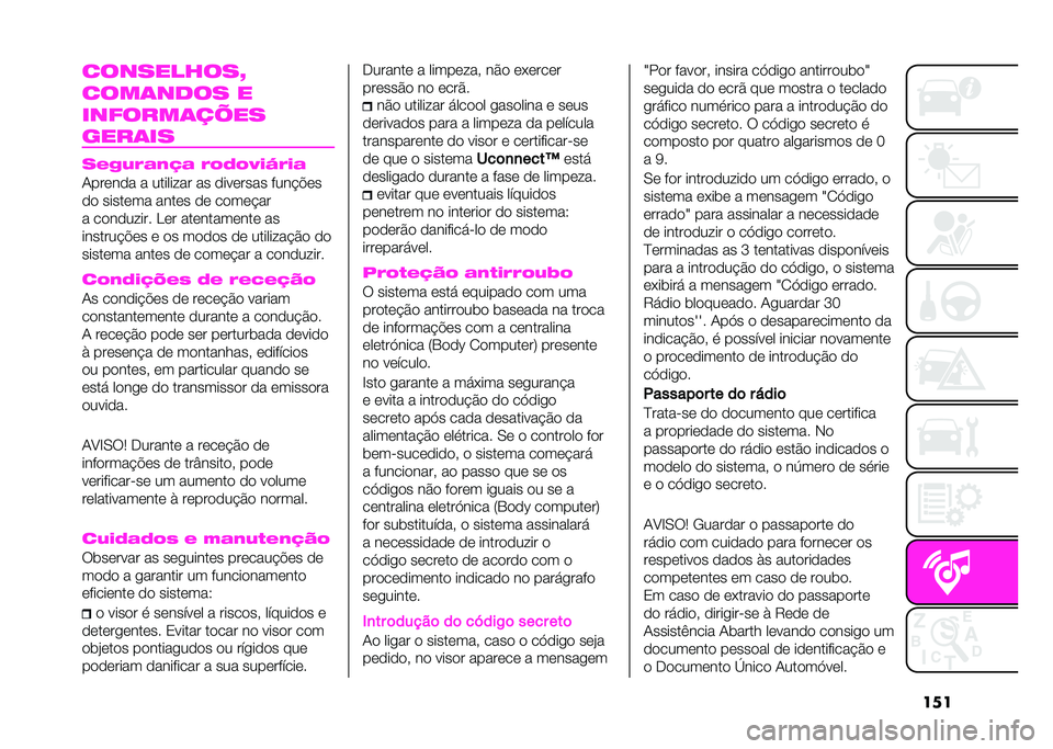 Abarth 500 2021  Manual de Uso e Manutenção (in Portuguese) �������������U
����	���� �
�������	����
����	��
��+�.�,�;�&�-�D�& �;�8�9�8�>�)�<�;�)�&
����	��
� � �������� �� �
�� �	���� �%���&��	�
�
�
 