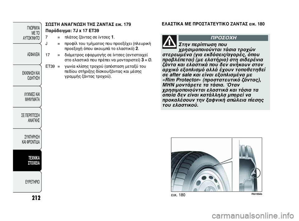 Abarth Punto Evo 2010 ΒΙΒΛΙΟ ΧΡΗΣΗΣ ΚΑΙ ΣΥΝΤΗΡΗΣΗΣ (in Greek) 212
ΓΝΩΡΙΜΊΑ
ΜΕ ΤΟ
ΑΥΤΟΚΊΝΗΤΟ
ΑΣΦΑΛΕΙΑ
ΕΚΚΙΝΗΣΗ ΚΑΙ
ΟΔΗΓΗΣΗ
ΛΥΧΝΙΕΣ ΚΑΙ
ΜΗΝΥΜΑΤΑ
ΣΕ ΠΕΡΙΠΤΩΣΗ
ΑΝΑΓΚΗΣ
ΣΥΝΤΗΡ Abarth Punto Evo 2010 ΒΙΒΛΙΟ ΧΡΗΣΗΣ ΚΑΙ ΣΥΝΤΗΡΗΣΗΣ (in Greek) 212
ΓΝΩΡΙΜΊΑ
ΜΕ ΤΟ
ΑΥΤΟΚΊΝΗΤΟ
ΑΣΦΑΛΕΙΑ
ΕΚΚΙΝΗΣΗ ΚΑΙ
ΟΔΗΓΗΣΗ
ΛΥΧΝΙΕΣ ΚΑΙ
ΜΗΝΥΜΑΤΑ
ΣΕ ΠΕΡΙΠΤΩΣΗ
ΑΝΑΓΚΗΣ
ΣΥΝΤΗΡ