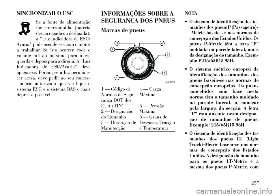 Lancia Thema 2013  Manual de Uso e Manutenção (in Portuguese) SINCRONIZAR O ESCSe a fonte de alimentação
for interrompida (bateria
descarregada ou desligada),
a "Luz Indicadora de ESC/
Avaria" pode acender-se com o motor
a trabalhar. Se isto ocorrer, rode o
vo