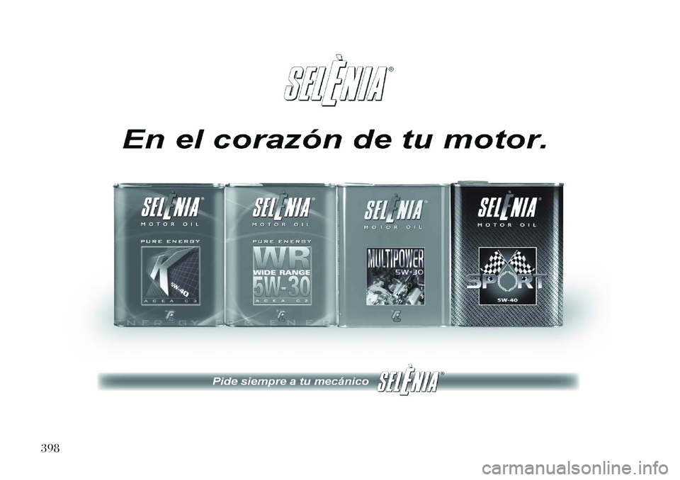 Lancia Voyager 2013  Manual de Empleo y Cuidado (in Spanish) 398  