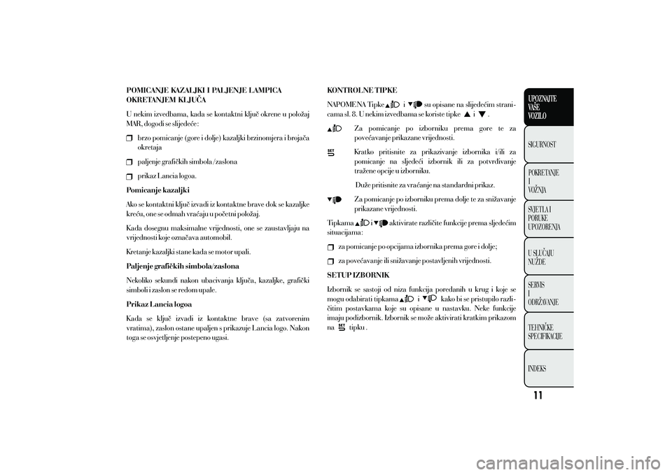 Lancia Ypsilon 2011  Knjižica s uputama za uporabu i održavanje (in Croatian) 