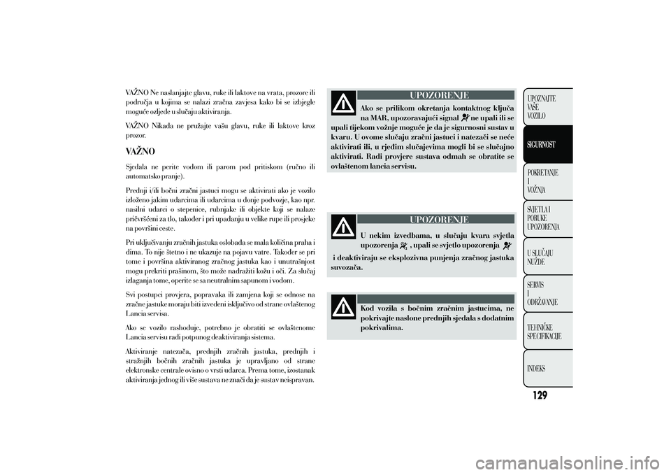 Lancia Ypsilon 2011  Knjižica s uputama za uporabu i održavanje (in Croatian) 