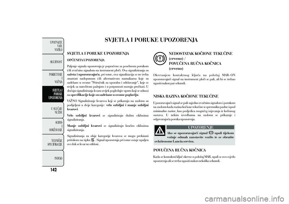 Lancia Ypsilon 2011  Knjižica s uputama za uporabu i održavanje (in Croatian) 