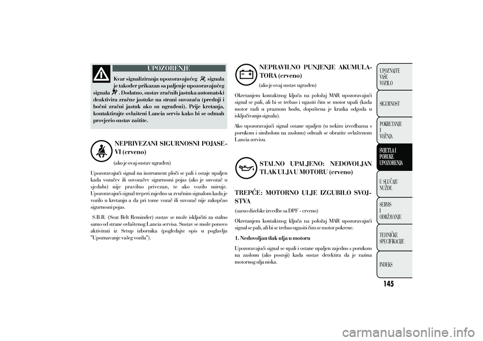 Lancia Ypsilon 2011  Knjižica s uputama za uporabu i održavanje (in Croatian) 