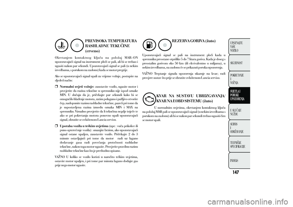 Lancia Ypsilon 2011  Knjižica s uputama za uporabu i održavanje (in Croatian) 