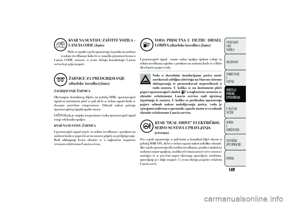 Lancia Ypsilon 2011  Knjižica s uputama za uporabu i održavanje (in Croatian) 