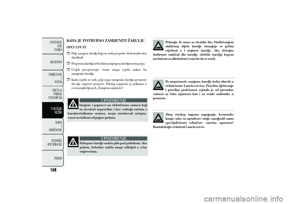 Lancia Ypsilon 2011  Knjižica s uputama za uporabu i održavanje (in Croatian) 