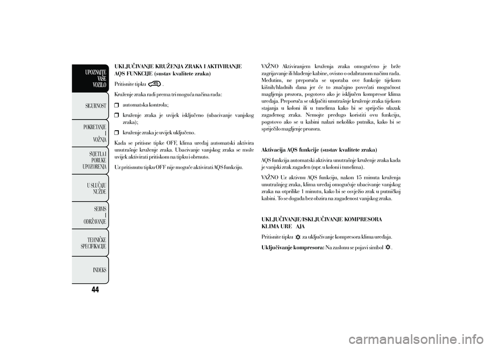 Lancia Ypsilon 2014  Knjižica s uputama za uporabu i održavanje (in Croatian) 