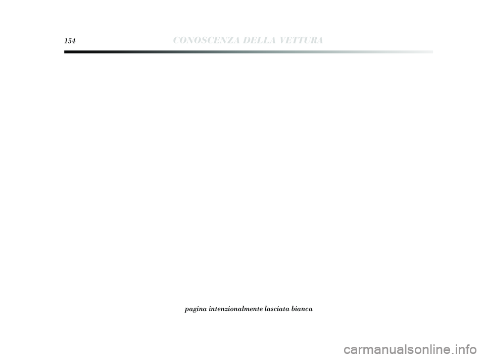 Lancia Delta 2015  Libretto Uso Manutenzione (in Italian) 154CONOSCENZA DELLA VETTURA
pagina intenzionalmente lasciata bianca
001-154 Delta IT 1ed  19/02/14  15.39  Pagina 154 