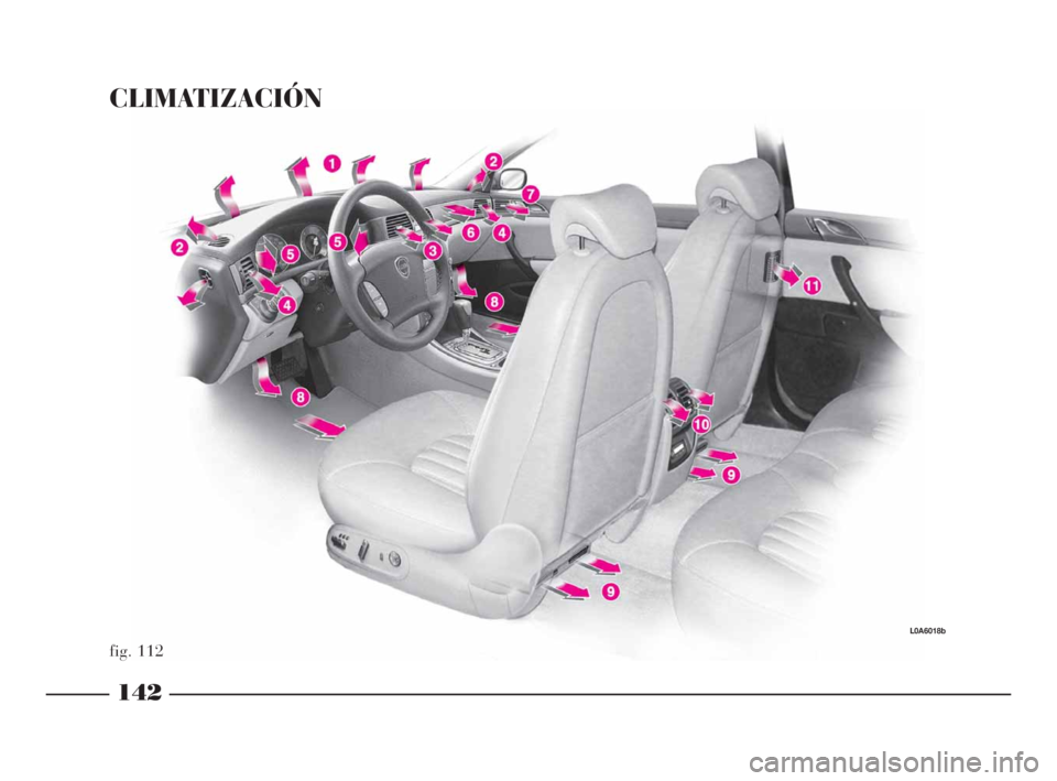 Lancia Thesis 2008  Manual de Empleo y Cuidado (in Spanish) 142
CLIMATIZACIÓN
fig. 112
L0A6018b
142-193 Thesis SPA  11-10-2007  14:14  Pagina 142 