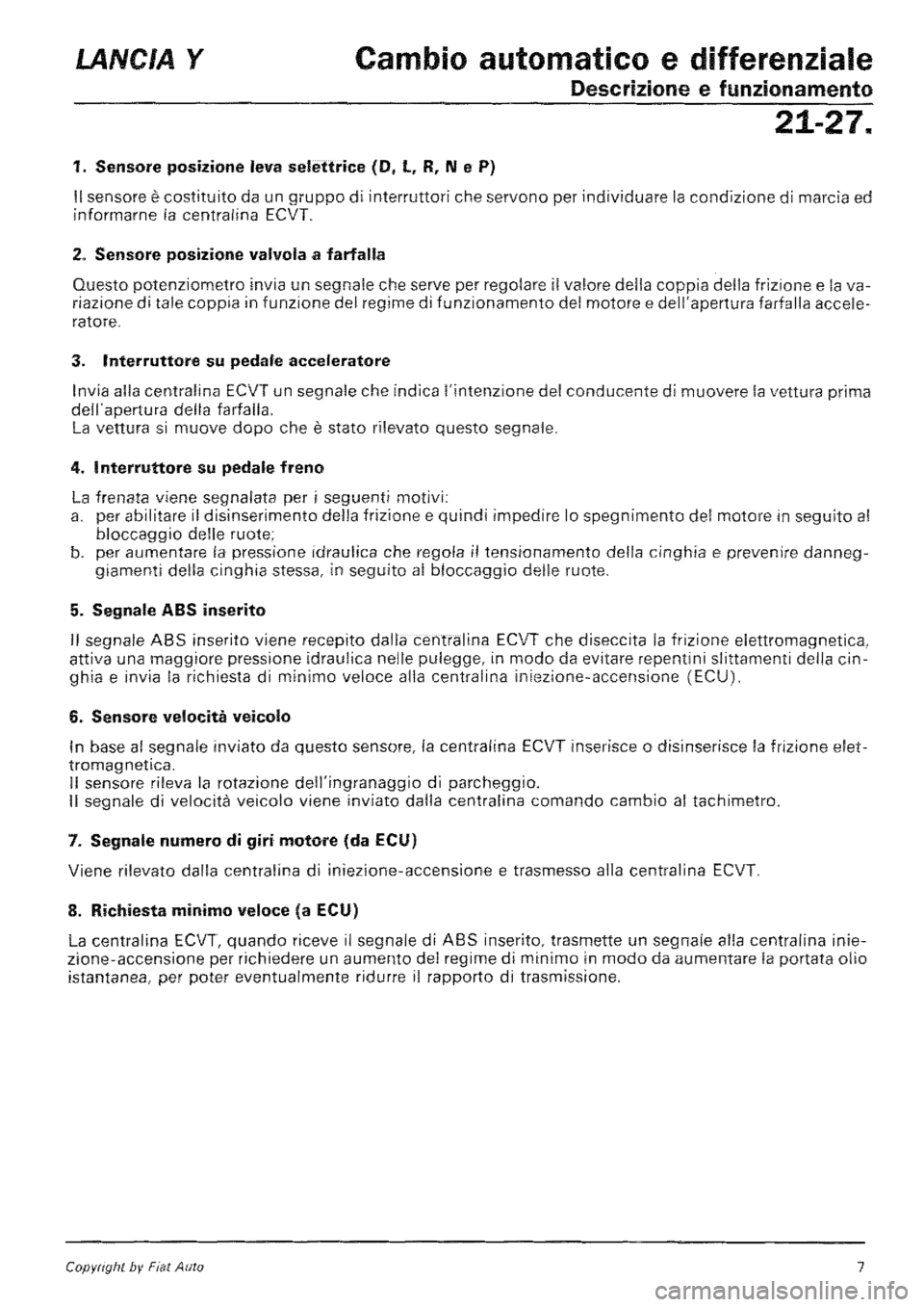 LANCIA Y 1997  Service Repair Manual 
