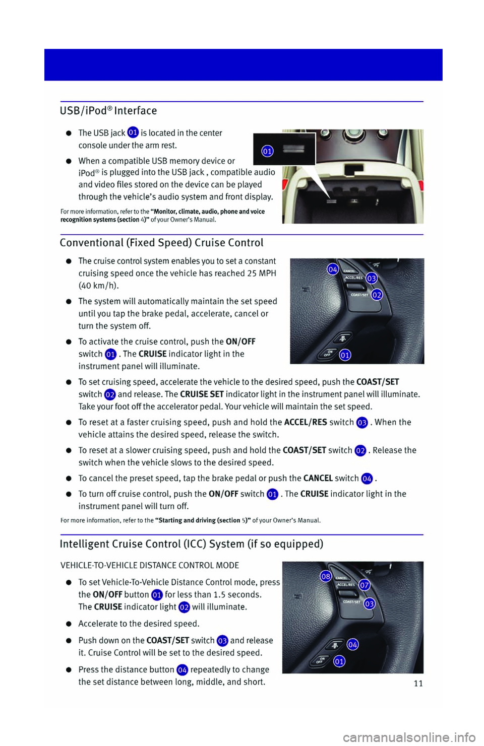 INFINITI G SEDAN 2013  Quick Reference Guide 
