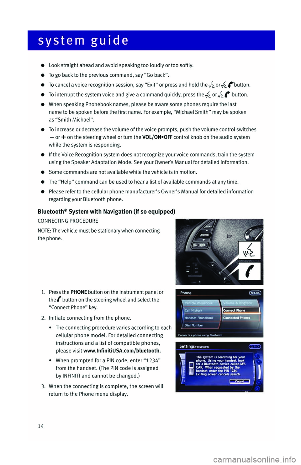 INFINITI G SEDAN 2013  Quick Reference Guide 