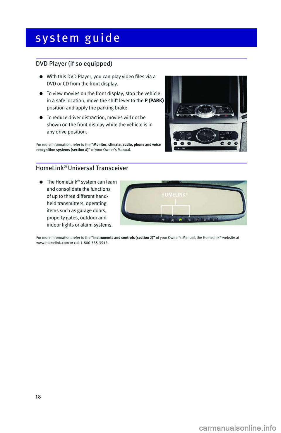 INFINITI G SEDAN 2013  Quick Reference Guide 